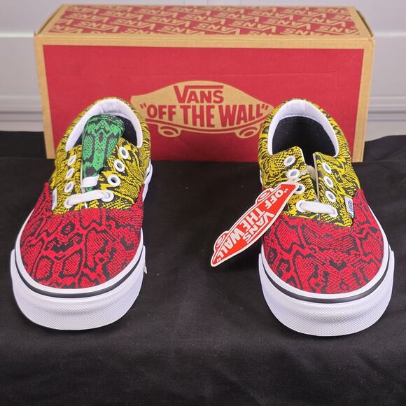 VANS Era Snake Python Rasta Colors Green Yellow Red Black Shoes Mens 5.5 / Wms 7 - Picture 1 of 7